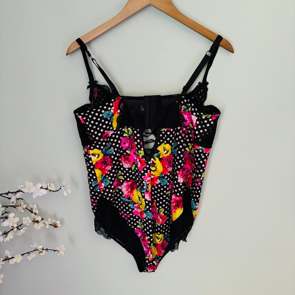 Torrid Betsey Johnson Floral Polka Bodysuit Lingerie NWT Size 2X - Picture 5 of 7